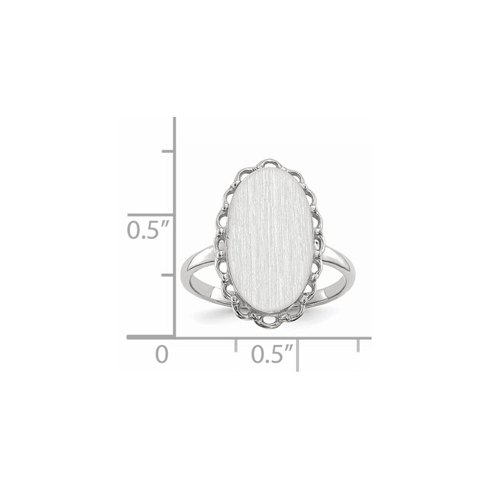 14k White Gold 15.0x9mm Open Back Signet Ring