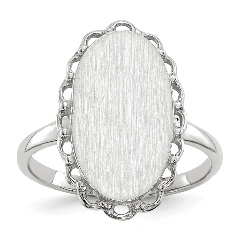 14k White Gold 15.0x9mm Open Back Signet Ring