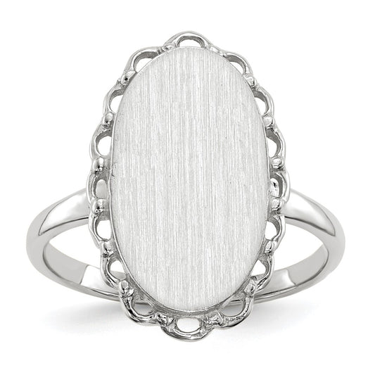 14k White Gold 15.0x9mm Open Back Signet Ring