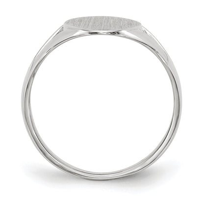 14k White Gold 17.0x9.0mm Closed Back Signet Ring