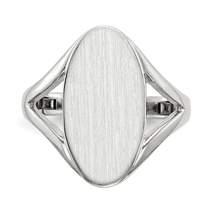 14k White Gold 17.0x9.0mm Closed Back Signet Ring