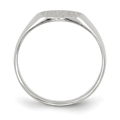 14K White Gold 9.0x9.0mm Closed Back Signet Ring