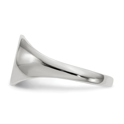 14K White Gold 9.0x9.0mm Closed Back Signet Ring