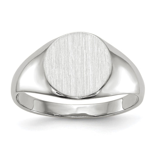14K White Gold 9.0x9.0mm Closed Back Signet Ring