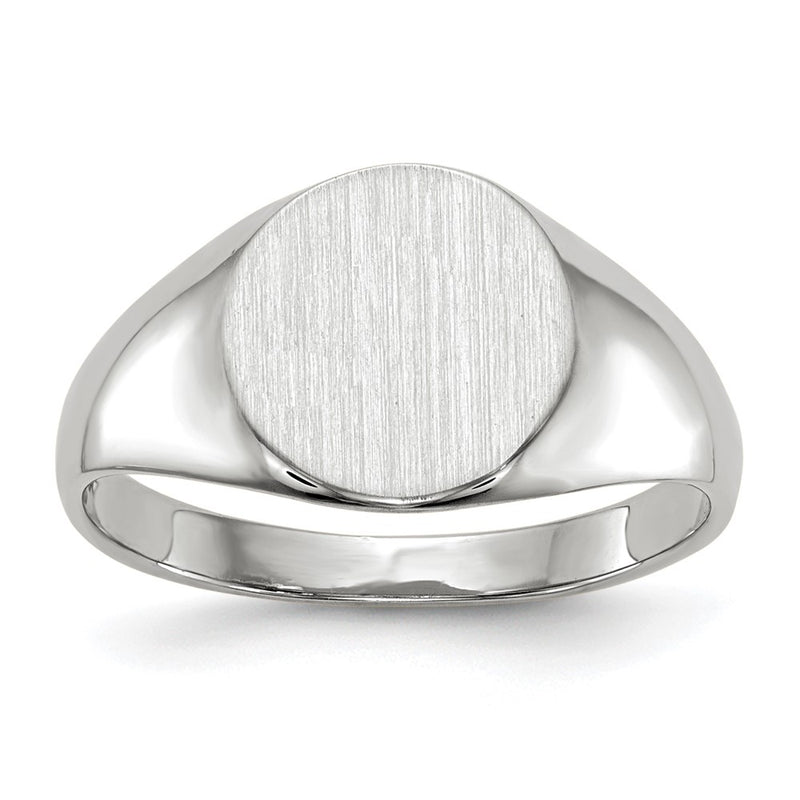 14K White Gold 9.0x9.0mm Closed Back Signet Ring
