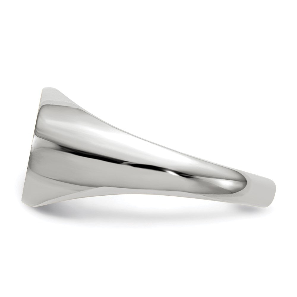 14k White Gold 11.0x16.5mm Closed Back Men's Signet Ring