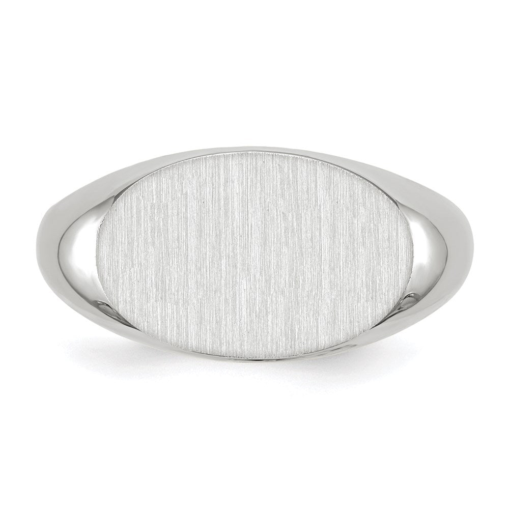 14k White Gold 11.0x16.5mm Closed Back Men's Signet Ring