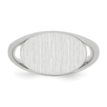 14k White Gold 11.0x16.5mm Closed Back Men's Signet Ring