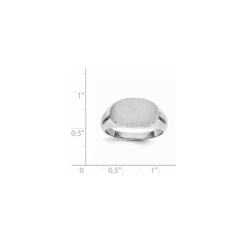 14k White Gold 11.0x16.5mm Closed Back Men's Signet Ring