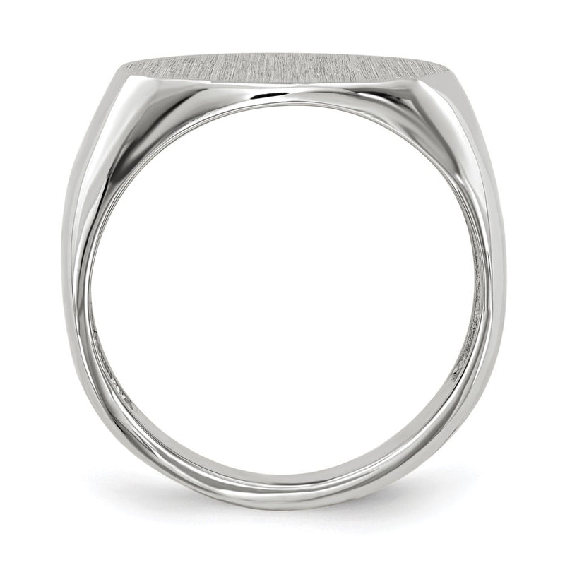 14k White Gold 9.5x15.0mm Open Back Signet Ring