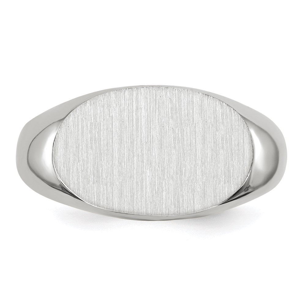 14k White Gold 11.0x17.0mm Open Back Men's Signet Ring