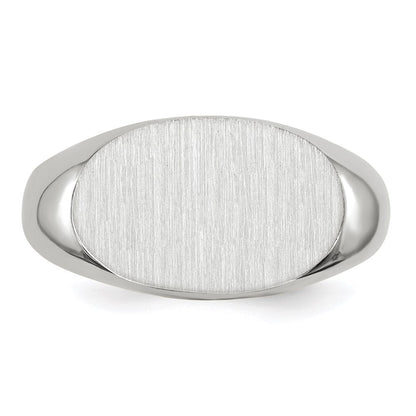 14k White Gold 11.0x17.0mm Open Back Men's Signet Ring