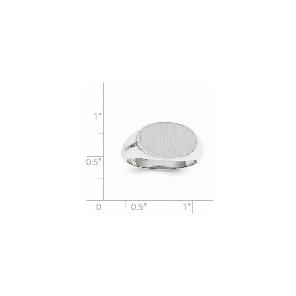 14k White Gold 11.0x17.0mm Open Back Men's Signet Ring