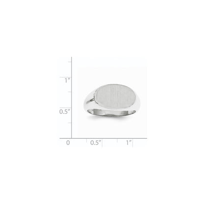 14k White Gold 11.0x17.0mm Open Back Men's Signet Ring