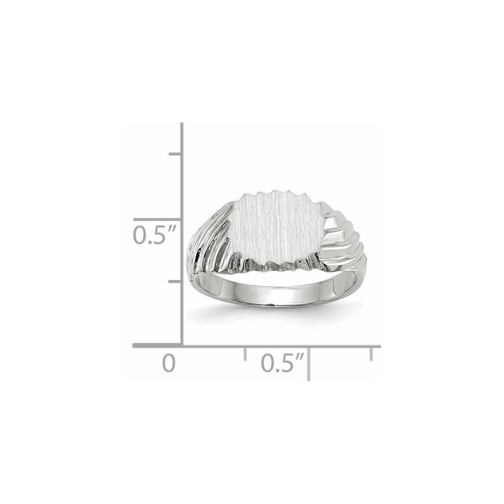 14k White Gold Signet Ring