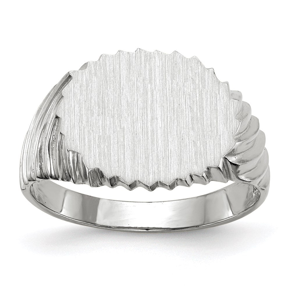 14k White Gold Signet Ring
