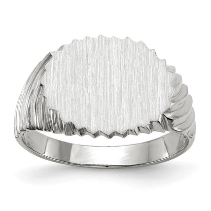 14k White Gold Signet Ring