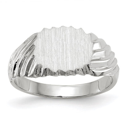 14k White Gold Signet Ring