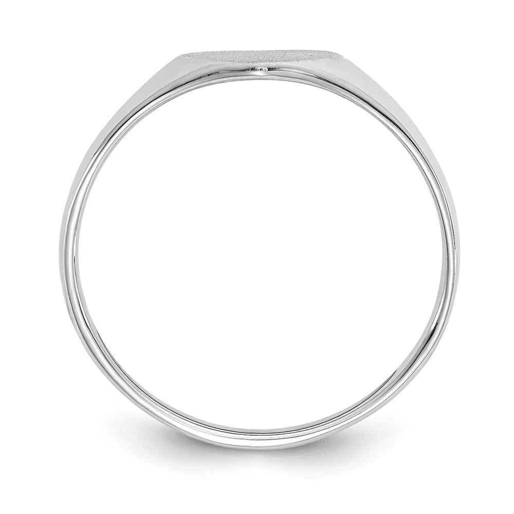 14k White Gold 5.5x8.0mm Open Back Heart Signet Ring