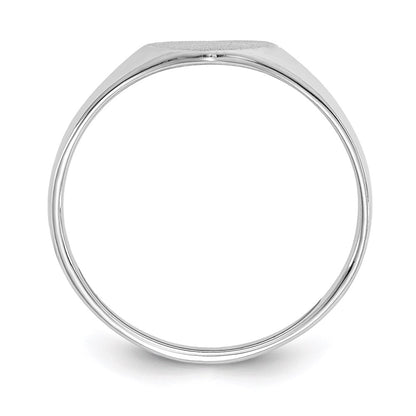 14k White Gold 5.5x8.0mm Open Back Heart Signet Ring
