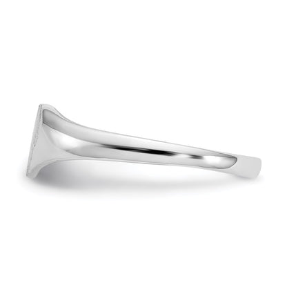 14k White Gold 5.5x8.0mm Open Back Heart Signet Ring