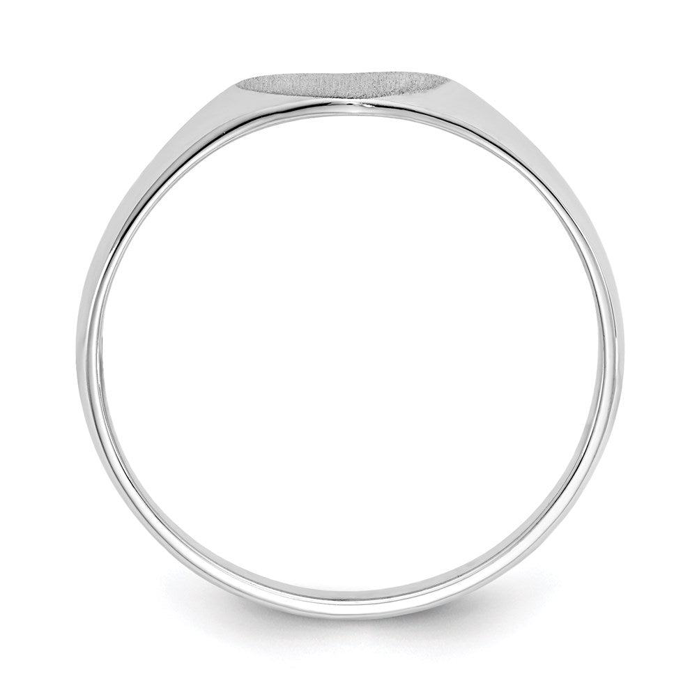 14k White Gold 6.0x8.0mm Closed Back Heart Signet Ring