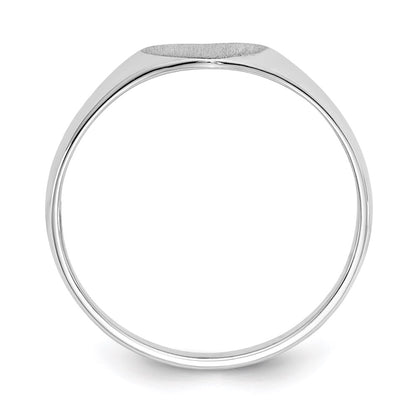 14k White Gold 6.0x8.0mm Closed Back Heart Signet Ring