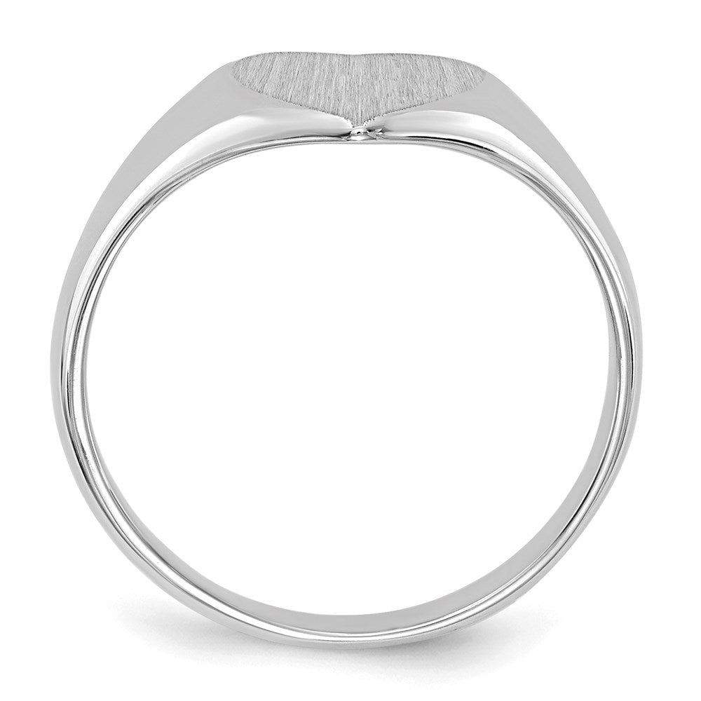 14k White Gold 10.0x10.0mm Closed Back Heart Signet Ring