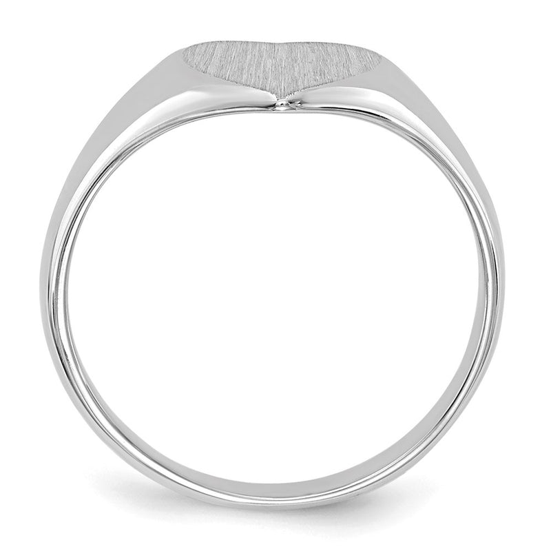 14k White Gold 10.0x10.0mm Closed Back Heart Signet Ring