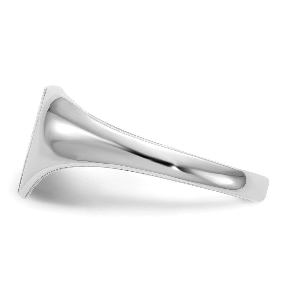14k White Gold 10.0x10.0mm Closed Back Heart Signet Ring