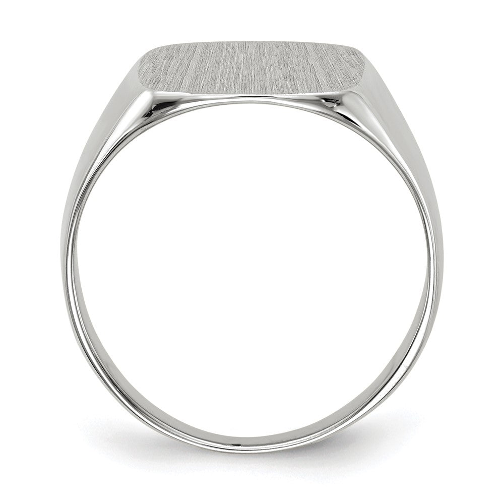 14k White Gold 12.5x13.5mm Closed Back Men's Signet Ring