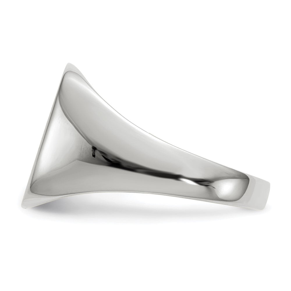 14k White Gold 12.5x13.5mm Closed Back Men's Signet Ring