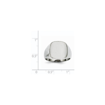 14k White Gold 14.5mm x 14.5mm Open Back Men's Signet Ring