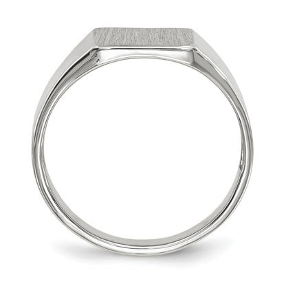14k White Gold 9.5x8.5mm Open Back Signet Ring
