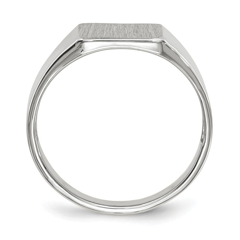 14k White Gold 9.5x8.5mm Open Back Signet Ring