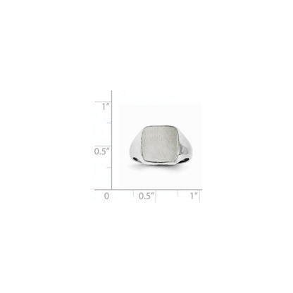14k White Gold 9.5x8.5mm Open Back Signet Ring