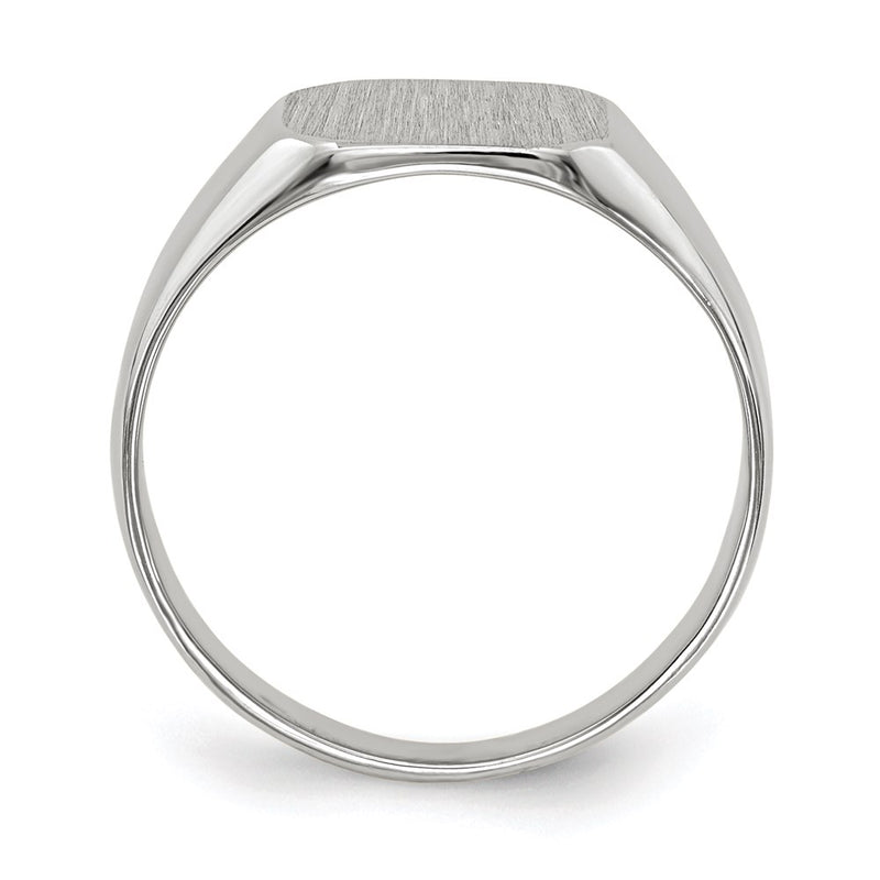 14k White Gold 9.5x10.0mm Closed Back Signet Ring