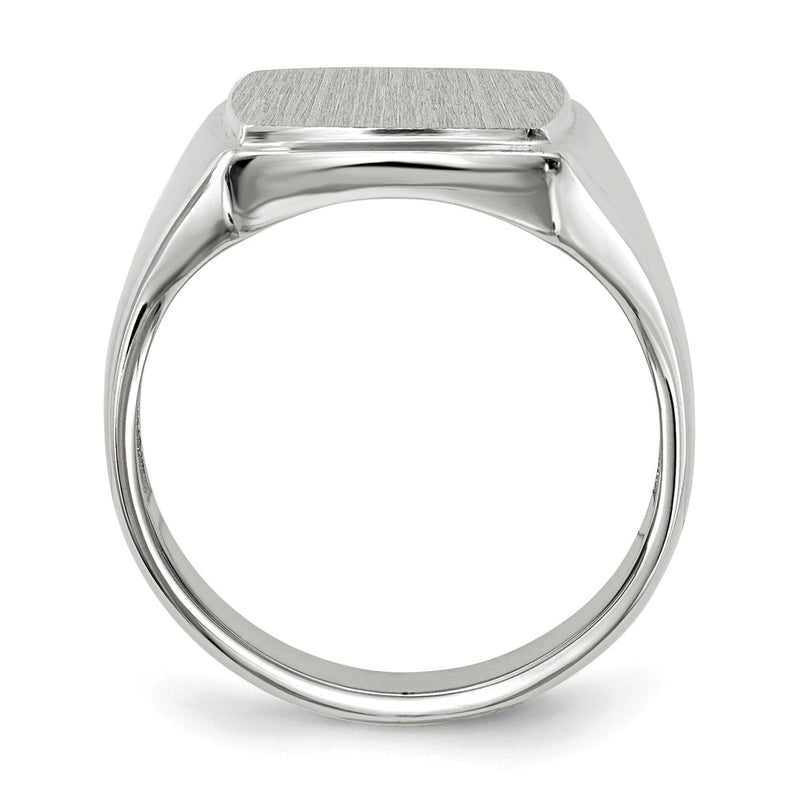 14k White Gold 15.0x13.0mm Open Back Mens Signet Ring