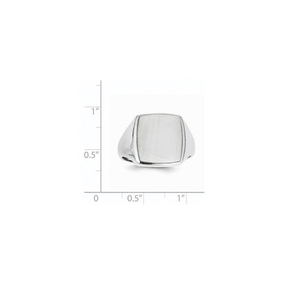14k White Gold 15.0x13.0mm Open Back Mens Signet Ring