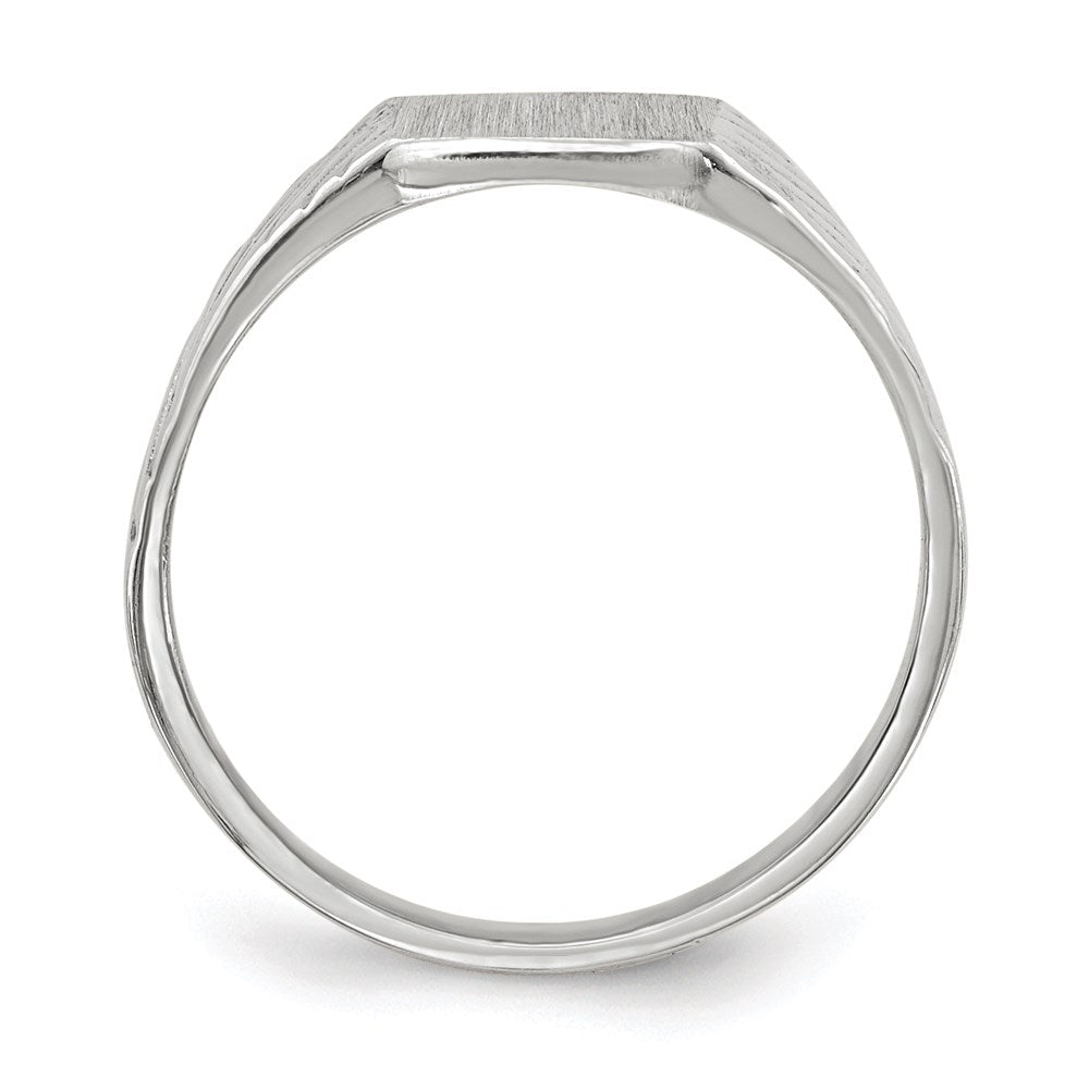 14k White Gold 8.5x6.0mm Closed Back Child's Signet Ring