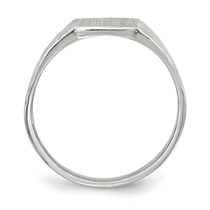 14k White Gold 8.5x6.0mm Closed Back Child's Signet Ring