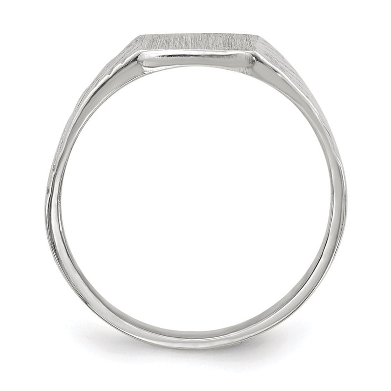 14k White Gold 8.5x6.0mm Closed Back Child's Signet Ring