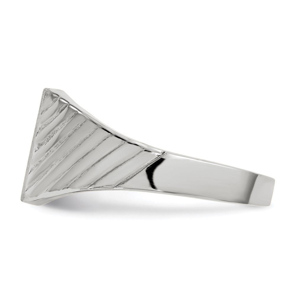 14k White Gold 8.5x6.0mm Closed Back Child's Signet Ring