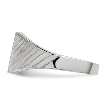14k White Gold 8.5x6.0mm Closed Back Child's Signet Ring