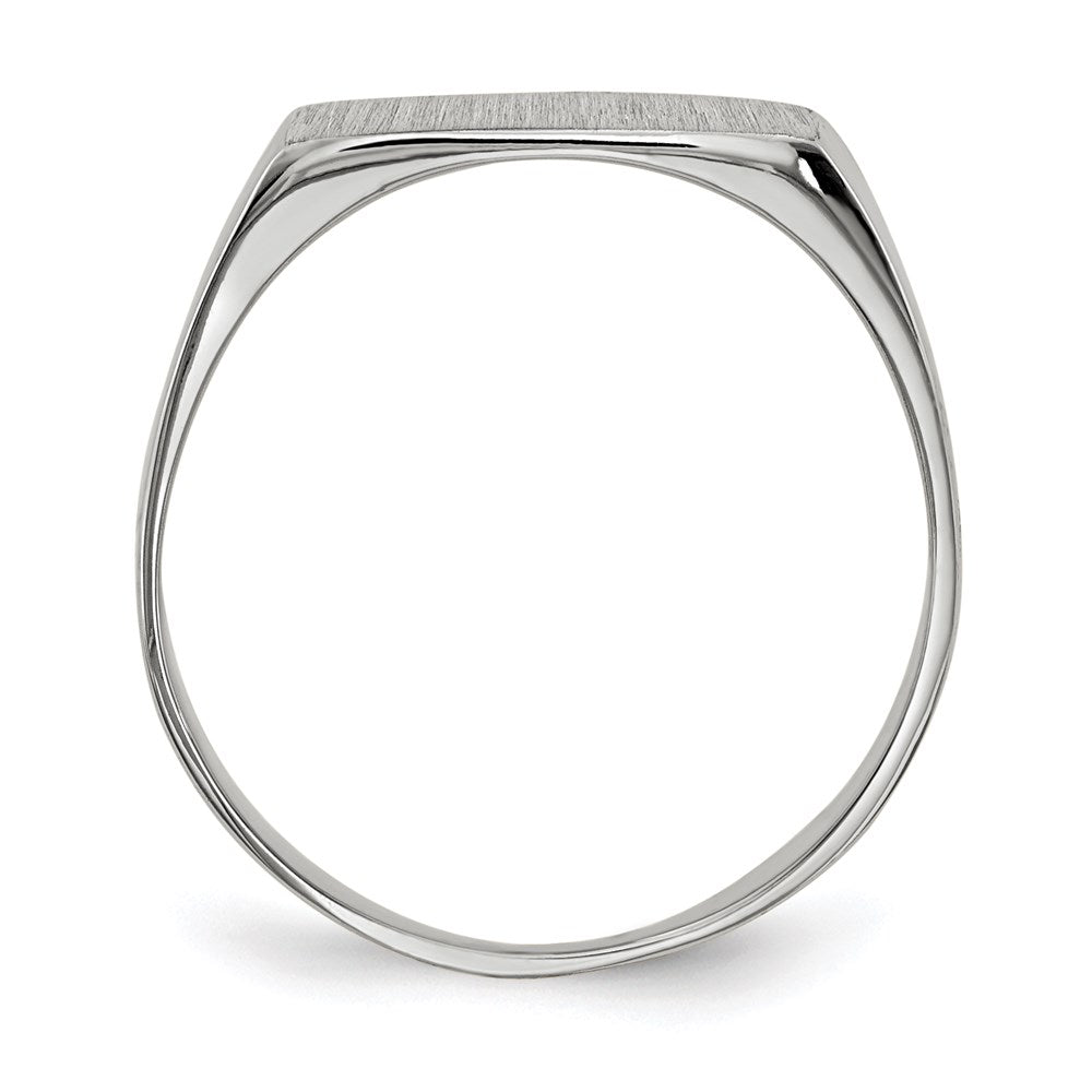 14k White Gold 6.5x12.0mm Closed Back Signet Ring