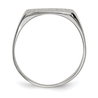 14k White Gold 6.5x12.0mm Closed Back Signet Ring