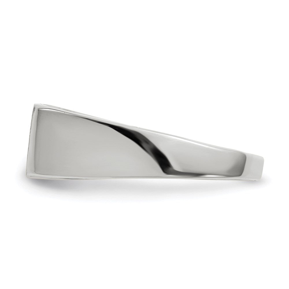 14k White Gold 6.5x12.0mm Closed Back Signet Ring