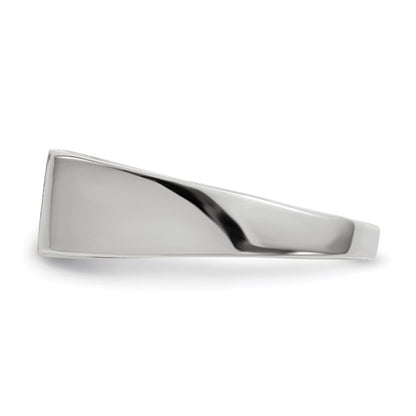 14k White Gold 6.5x12.0mm Closed Back Signet Ring