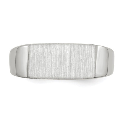 14k White Gold 6.5x12.0mm Closed Back Signet Ring