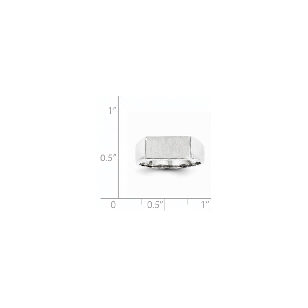 14k White Gold 6.5x12.0mm Closed Back Signet Ring